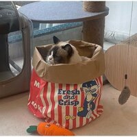 Đồ Chơi Túi Giấy Kraft Trốn Tìm Và Seek Hình Bắp Rang Bơ Đáng Yêu Sáng Tạo Kiểu Hàn Quốc Cho Thú Cưng