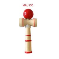 Đồ chơi tung hứng Kendama bằng gỗ tự nhiên, loại nhỏ KD3 đường kính bóng D3cm - Màu đỏ