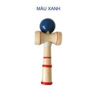 Đồ chơi tung hứng Kendama bằng gỗ tự nhiên, loại nhỏ KD3 đường kính bóng D3cm - Màu xanh