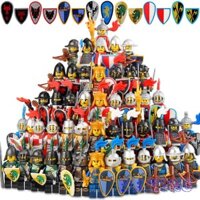 Đồ chơi tương thích, bộ sưu tập vintage, lâu đài hiệp sĩ, quân lính thời trung cổ, bộ xương, quân nhân, khối xây dựng lắp ráp, đồ chơi mô hình nhỏ