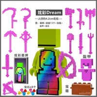 Đồ chơi tương thích Minecraft Khối xây dựng Minifigures Dream Steve HIM Vũ khí Đồ chơi lắp ráp cho trẻ em Bé trai