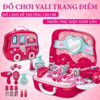 Đồ Chơi Vali Trang Điểm 15 Món Cho Bé Gá Đồ make up Cho Bé Gái - Đồ Trang Điểm Bánh Xe Siêu Xinh