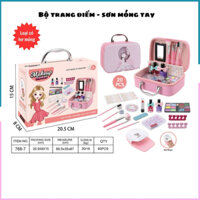 Đồ chơi Vali Trang Điểm Sơn móng tay hàng đẹp loại có hơ móng dễ làm sạch an toàn cho bé