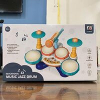 Đồ chơi vận động: Dàn trống đa chức năng kèm micro hát hò tung hứng (Music jazz drum), 12M+, No. Q60077