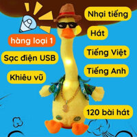 Đồ chơi vịt bông nhảy múa nhại giọng biết nói, vịt nhại giọng sạc điện biết hát Hottrend, quà tặng cho bé