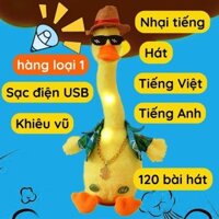 Đồ Chơi Vịt Bông Nhảy Múa Sạc Điện Biết Hát Nhại Giọng Nói Của Bé Hottrend Quà Tặng Độc Lạ Vui Nhộn