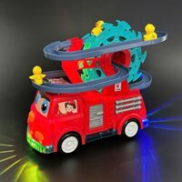 Đồ Chơi Vịt Leo Thang Có Đường Hầm, Xe Cứu Hỏa, Có Đèn Nhạc