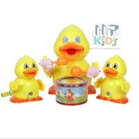 Đồ chơi vịt mẹ và đàn vịt con đánh trống, phát nhạc, chiếu đèn vui nhộn
