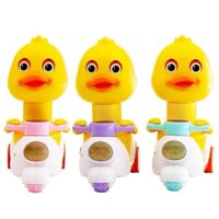 Đồ chơi vịt nhấn chạy cót, Vịt chạy xe Vespa dễ thương The Pooh Q