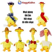Đồ Chơi Vịt Nhồi Bông Biết Nói,Nhảy Múa,Nhại Giọng Hagykidhn Hát Tiếng Việt,Pin Sạc,Tương tác cho Bé