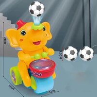 Đồ Chơi Voi Thổi Bong Bóng Đánh Trống Làm Xiếc Chuyển Động Cho Bé Xe Đồ Chơi Hình Thú Vui Nhộn