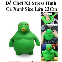 Đồ Chơi Xả Stress Hình Cá Xanh Nắn, Bóp, Đàn Hồi Size Lớn 23Cm