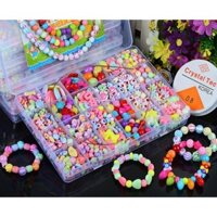 Đồ Chơi Xâu Hạt Cườm, Vòng Tay, Dây Chuyền Giúp Bé Khéo Tay Và Tự Tạo Sản Phẩm Cho Riêng Mình ( Mẫu Hộp Vuông )