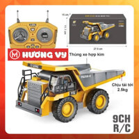 Đồ chơi Xe ben điều khiển từ xa 9 kênh nhiều chức năng, thùng bằng hợp kim