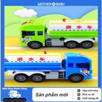 Đồ chơi xe bồn phun được nước có đèn và nhạc, mô hình ô tô xe tải chạy đà dùng pin, xe tải bồn nước ,đồ chơi bé trai