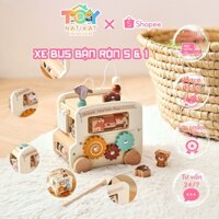 Đồ Chơi Xe Bus Bận Rộn Busy Car 5 Trong 1 - Đồ Chơi Giáo Dục Sớm Montessori Cho Bé Natikat