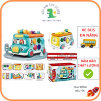 Đồ Chơi Xe Bus Đa Năng Cho Bé, Xe Đập Chuột, Đồ Chơi Thả Khối, Xem Giờ, Kéo Xe, Vô Lăng Cho Bé, Đồ Chơi Thông Minh