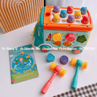 Đồ Chơi Xe Bus Đập Chuột Kèm thả khối có nhạc có đèn