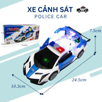 Đồ chơi xe cảnh tự động biến hình robot xoay 360 độ, đồ chơi trẻ em, xe đồ chơi bé trai, xe cảnh sát