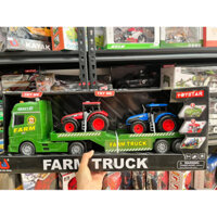 Đồ chơi xe container chở xe nông trại loại to có âm thanh