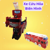 Đồ chơi xe cứu hỏa biến hình robot chạy đa năng phát sáng phát nhạc cực chất cho bé