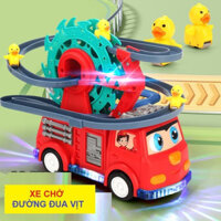 Đồ chơi xe cứu hoả chở vịt leo thang vui nhộn