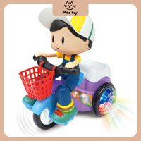 Đồ Chơi Xe Đạp 3 Bánh Chạy Pin, Nhạc & Đèn LED Rực Rỡ, Mô Hình Bé Trai Đáng Yêu Cho Bé - Meo Toys