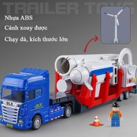 Đồ chơi xe đầu kéo chở cối xay gió KAVY cánh xoay được chạy đà