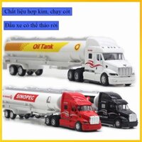 Đồ chơi xe đầu kéo container đầu bằng hợp kim chạy cót, có đèn pha, tháo rời được tỷ lệ 1:48 nhiều màu