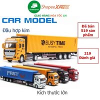 Đồ chơi xe đầu kéo container đầu bằng hợp kim chạy đà tháo rời được tỷ lệ 1:48 nhiều màu