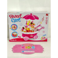 đồ chơi xe đẩy bán kem 2 tầng có đèn nhạc