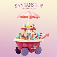 Đồ chơi xe đẩy bán kem cho bé vui chơi, kèm đèn và nhạc