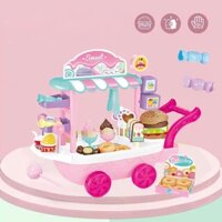 Đồ chơi xe đẩy bán kem mini Tinyzone 36 chi tiết đồ chơi quà sinh nhật cho bé gái đồ chơi cho bé gái