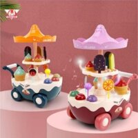 đồ chơi xe đẩy bán kem trục xoay có nhạc