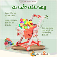 Đồ Chơi Xe Đẩy Siêu Thị 31 Chi Tiết Gồm Xe Đẩy Có Thể Tăng Giảm Chiều Cao Và Các Loại Rau Củ Quả Kích Thước Lớn
