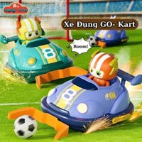 Đồ Chơi Xe Điện Đụng Go-Kart Đối Kháng Đá Bóng Vào Gôn Điều Khiển Từ Xa RC 2.4Ghz Xoay 360 Độ Có Nhạc Đèn, Phun Khói