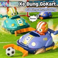 Đồ Chơi Xe Đụng Gokart Điều Khiển Từ Xa Drift 360 Độ Va Chạm Và Phóng Lên Đưa Bóng Vào Khung Thành, Có Phun Khói Và Nhạc