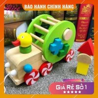 Đồ chơi Xe kéo con vịt thả hình khối - Phát triển tư duy cho bé