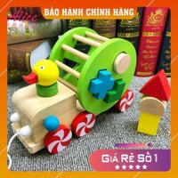 Đồ chơi Xe kéo con vịt thả hình khối - Phát triển tư duy cho bé