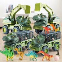 Đồ chơi xe khủng long chở thú (có thú sẵn) - Đồ chơi xe cẩu khủng long loại lớn
