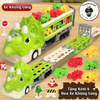 Đồ Chơi Xe Khủng Long HotWheels Vận Chuyển Biến Hình Đường Đua Khủng Long Cỡ Lớn Dài 120cm Tặng Kèm 6 Xe Con Và Bệ Phóng