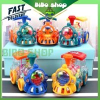 Đồ chơi Xe lửa chạy bằng pin trong suốt né vật cản có đèn và nhạc Xe đồ chơi cho bé trai và bé gái