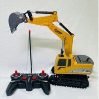 Đồ chơi xe máy xúc 6 kênh điều khiển từ xa loại sạc pin có gầu sắt, có âm thanh khi xúc cho bé
