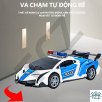 Đồ chơi xe ô tô cảnh sát biến hình cửa tự nâng xoay 360 độ, có đèn, có nhạc loại xịn cho bé trai
