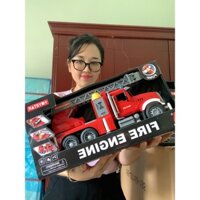 Đồ chơi xe ô tô chạy đà cỡ lớn cao cấp kèm đèn nhạc cho bé xe cứu hoả, xe cứu hộ, xe cẩu, xe máy xúc, xe trộn bê tông