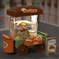 Đồ chơi xe tải kem ZONGGJZ, Giá đỡ món tráng miệng Xe tải bánh mì Mini phát sáng, Dễ thương DIY đầy màu sắc Giá đỡ thức ăn cho trẻ em Đồ chơi xe tải Giả vờ Nhà chơi