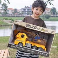 Đồ Chơi Xe Tải ,Trộn Bê Tông Xi Măng, Máy Xúc, Cứu Hỏa Vàng có nhạc Đồ Chơi Xe Ô Tô Chất Lượng Cao Dành Cho Bé