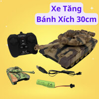 Đồ chơi xe tăng điều khiển xe tăng bánh xích loại lớn 30cm di chuyển cực mượt có nhạc chiến đấu cực chất