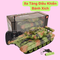 Đồ Chơi Xe Tăng Điều Khiển Bánh Xích Loại Lớn 30cm có nhạc chất liệu cao cấp giúp bé tăng khả năng  tư duy phản xạ