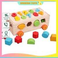 Đồ chơi xe thả hình và thả số cho bé